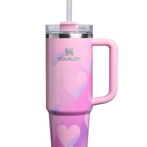 2026 Valentine’s Stanley Pink and Purple Heart Tumbler with Straw 30oz